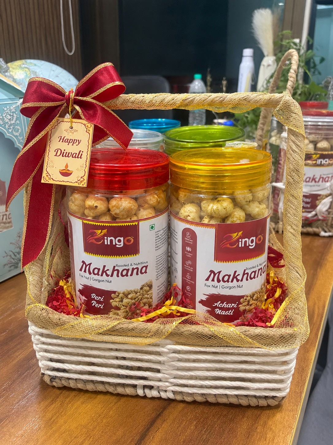 Woven Handle Basket (4 Jars)